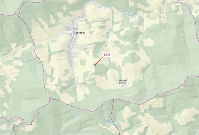Dražba lesa, Zděchov, 2428 m2