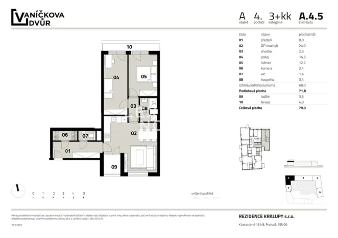Prodej bytu 3+kk, Kralupy nad Vltavou, Husova, 72 m2