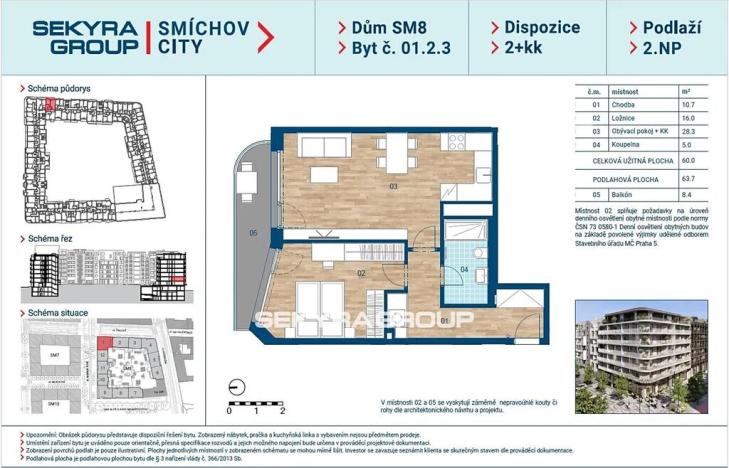 Prodej bytu 2+kk, Praha, Šiklové, 60 m2