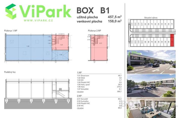 Pronájem skladu, Brno, Vinohradská, 457 m2