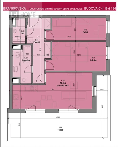 Prodej bytu 3+kk, České Budějovice, Branišovská, 73 m2