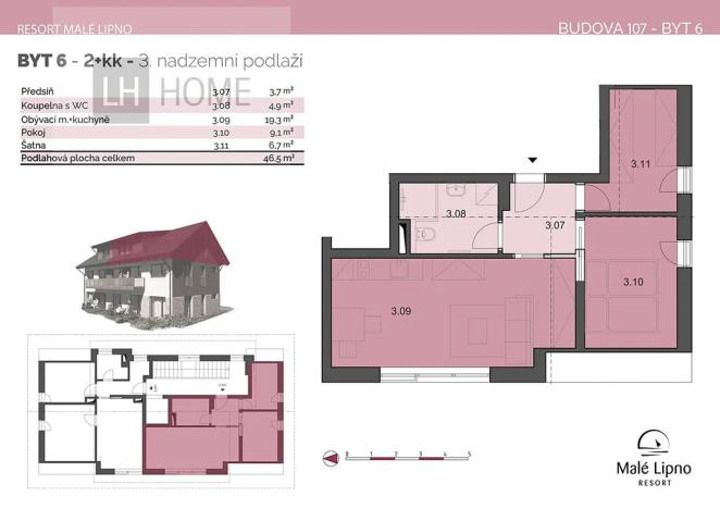Prodej bytu 3+kk, Černá v Pošumaví, 46 m2