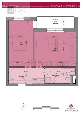 Prodej bytu 2+kk, České Budějovice, Branišovská, 49 m2