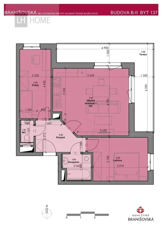 Prodej bytu 3+kk, České Budějovice, Branišovská, 61 m2