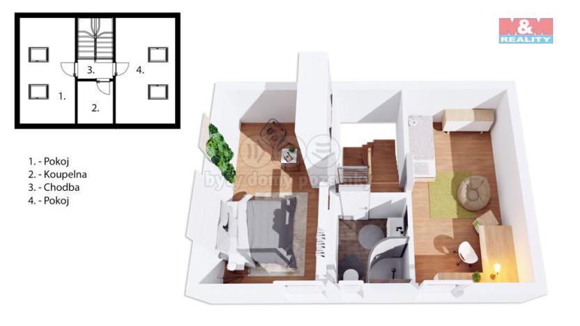 Prodej bytu 3+kk, Černá v Pošumaví - Bližná, 83 m2