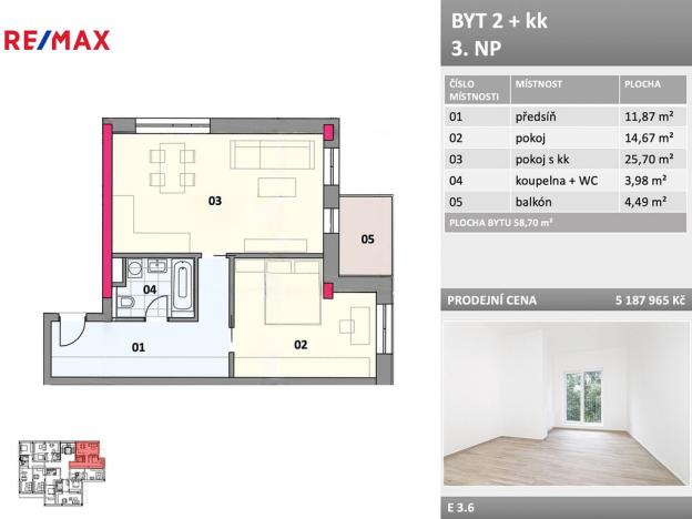 Prodej bytu 2+kk, Frýdek-Místek - Místek, Bezručova, 59 m2