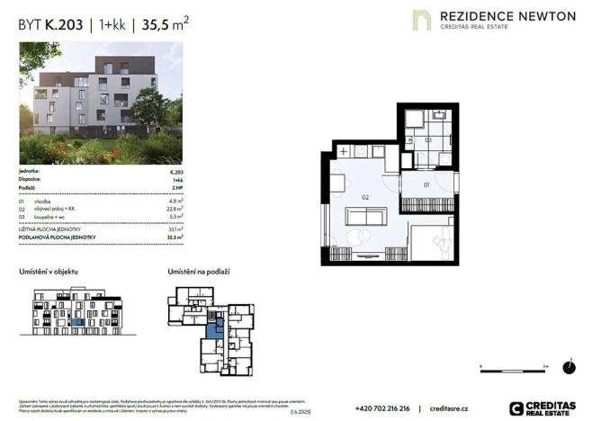 Prodej bytu 1+kk, Praha - Kobylisy, Vršní, 33 m2