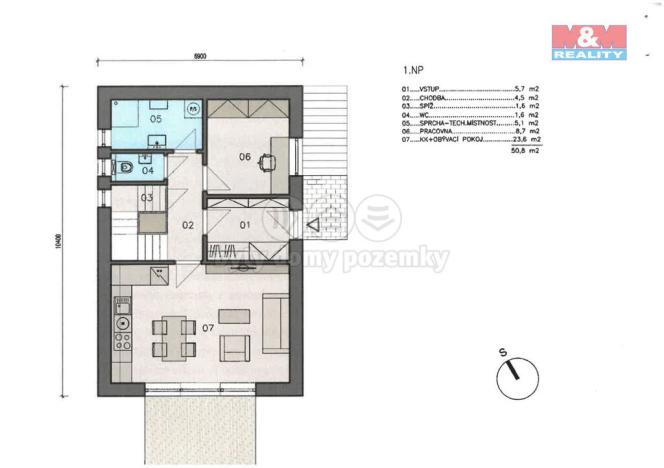 Prodej pozemku pro bydlení, Služátky, 1076 m2