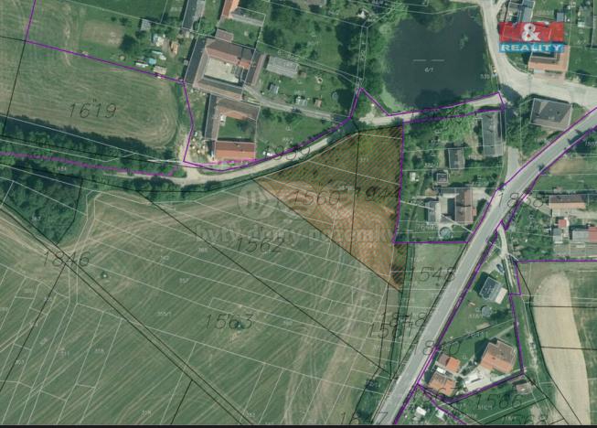 Prodej pozemku pro bydlení, Borovany - Vrcov, 1653 m2