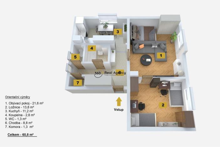 Prodej bytu 2+1, Praha - Košíře, Nad Turbovou, 60 m2