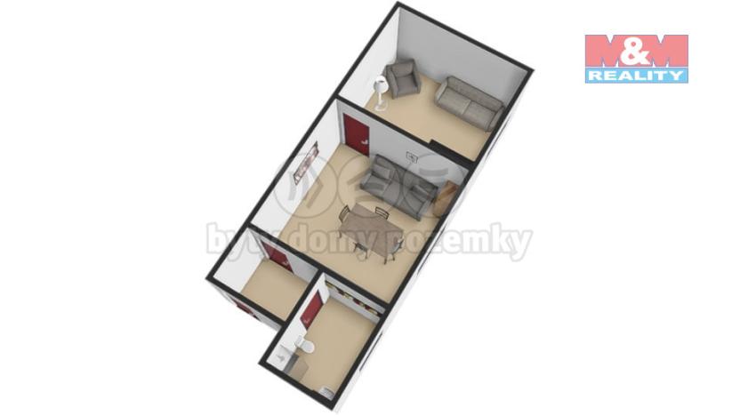 Pronájem bytu 2+kk, Habry, Žižkovo nám., 40 m2