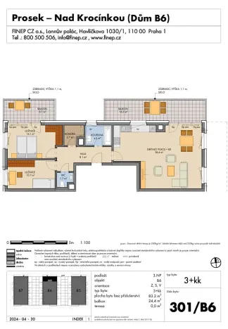 Prodej bytu 3+kk, Praha, Návarovská, 83 m2