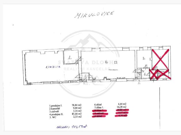 Pronájem obchodního prostoru, Mikulovice, 179 m2