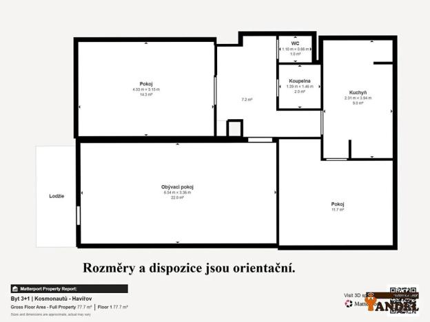 Prodej bytu 3+1, Havířov, Kosmonautů, 70 m2
