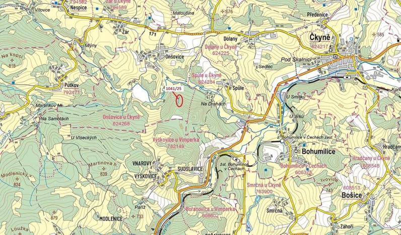 Dražba lesa, Prachatice, 2082 m2