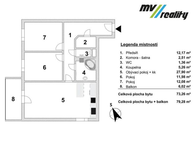 Prodej bytu 3+kk, Lysá nad Labem, Vichrova, 73 m2