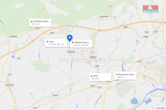 Prodej pozemku pro bydlení, Milenov, 1415 m2