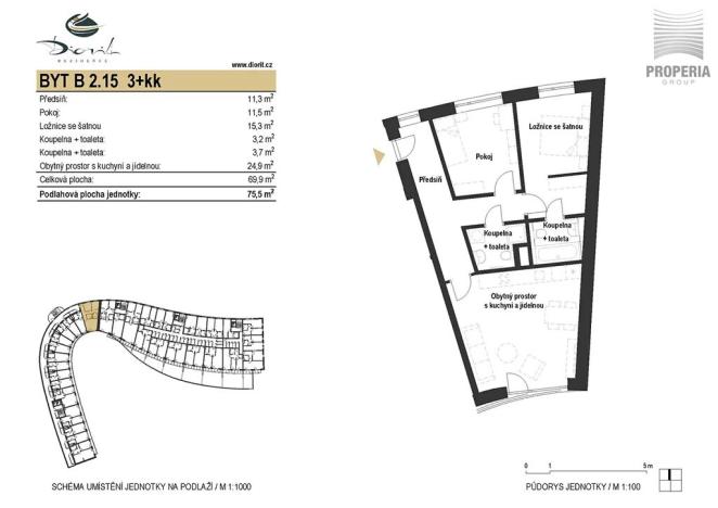 Prodej bytu 3+kk, Brno, Bystrcká, 75 m2