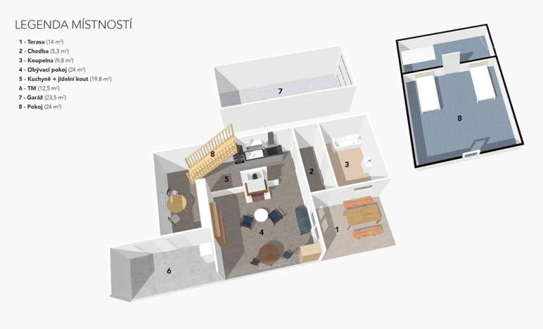 Prodej chalupy, Podbořany, 125 m2