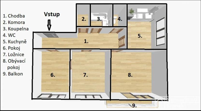Prodej bytu 3+1, Písek, Smrkovická, 70 m2