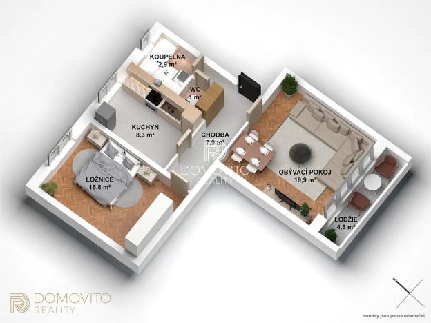 Prodej bytu 2+1, Dolní Bousov, 56 m2