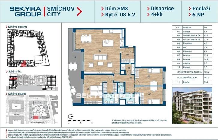 Prodej bytu 4+kk, Praha, Šiklové, 132 m2