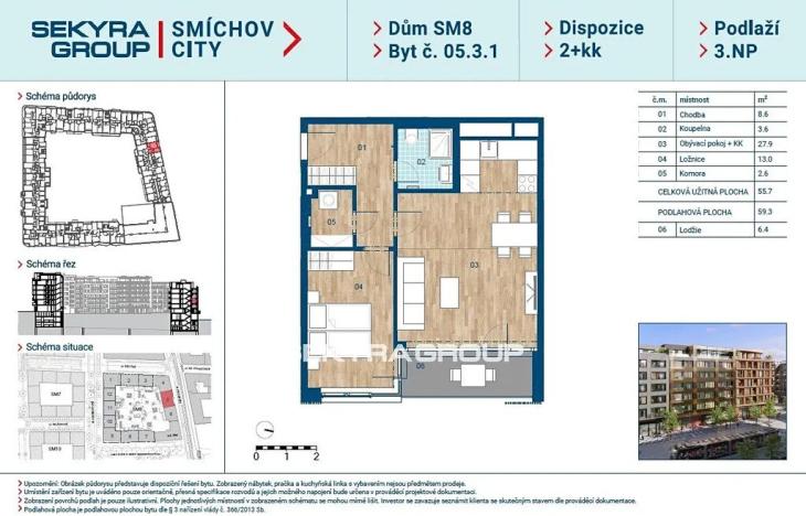 Prodej bytu 2+kk, Praha, Šiklové, 55 m2