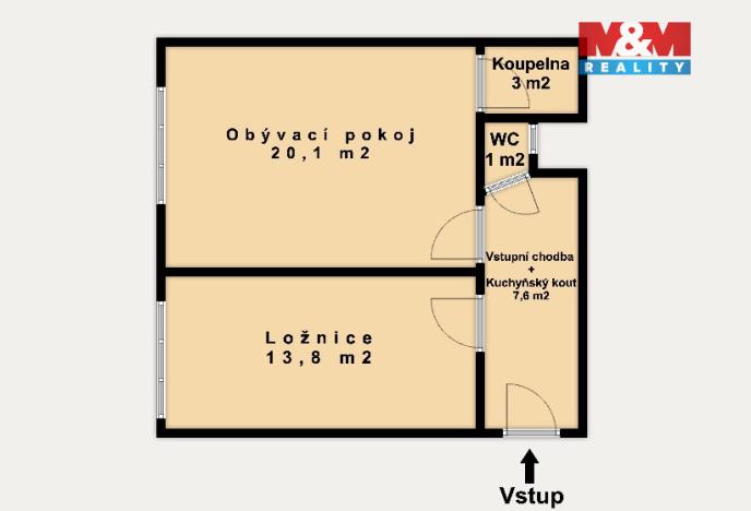 Prodej bytu 2+kk, Praha - Vinohrady, V Horní Stromce, 45 m2