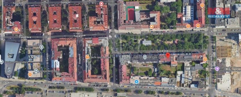 Pronájem garážového stání, Praha - Holešovice, Tusarova, 10 m2