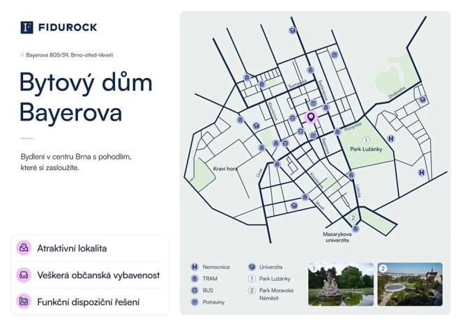 Prodej bytu 2+kk, Brno, Bayerova, 44 m2