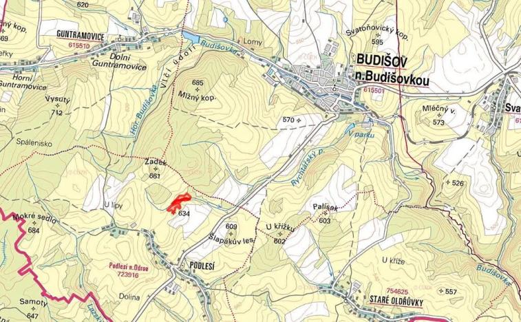 Prodej lesa, Budišov nad Budišovkou, 40440 m2