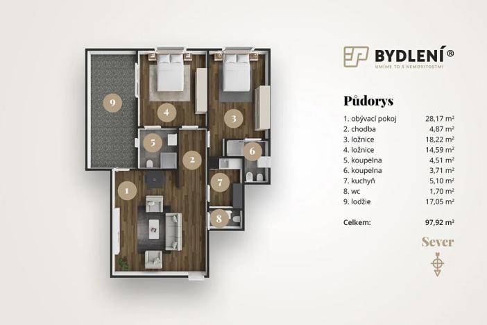 Prodej bytu 3+kk, Teplice, U Nových lázní, 91 m2