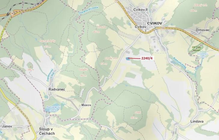 Dražba lesa, Cvikov, 8809 m2