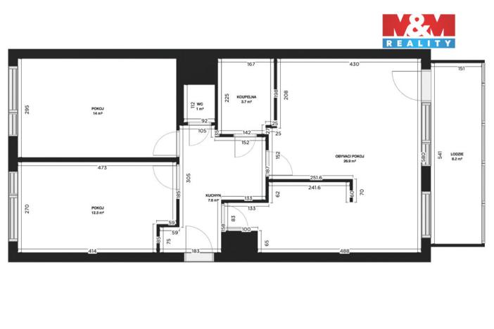 Prodej bytu 3+1, Praha - Bohnice, Poznaňská, 74 m2