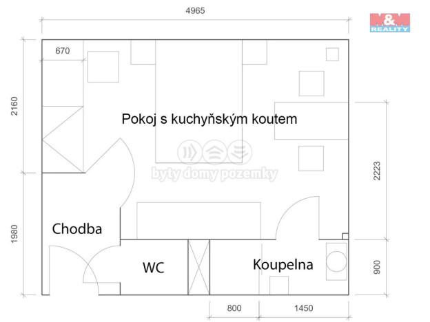 Prodej bytu 1+kk, Brno, Leitnerova, 21 m2