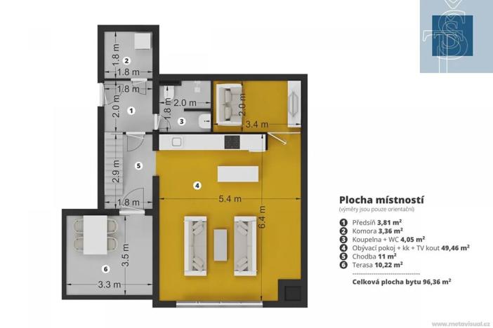 Prodej bytu 2+kk, Šestajovice, Komenského, 106 m2