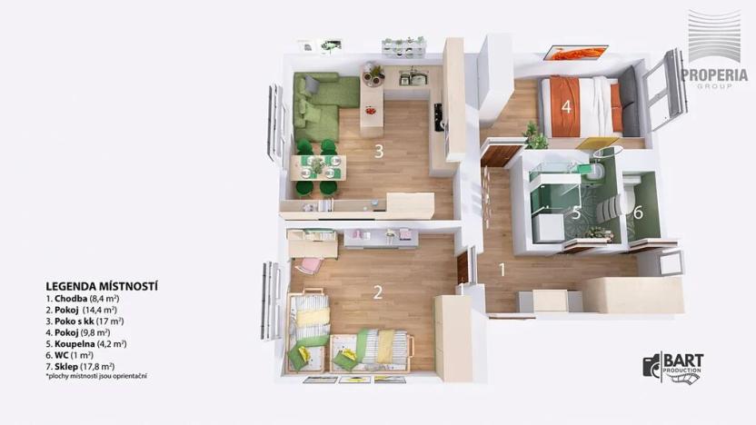 Prodej bytu 3+kk, Slavkov u Brna, sídliště Nádražní, 73 m2