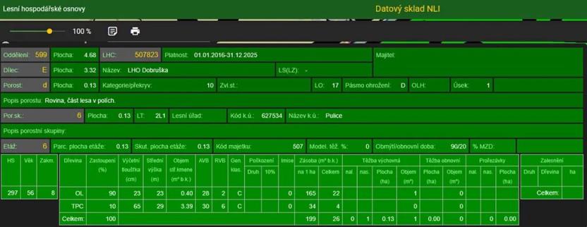 Prodej podílu lesa, Dobruška, 986 m2