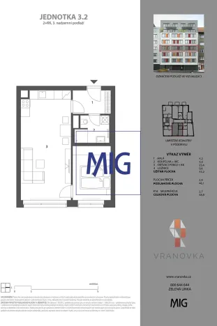 Prodej bytu 2+kk, Brno, Vranovská, 46 m2