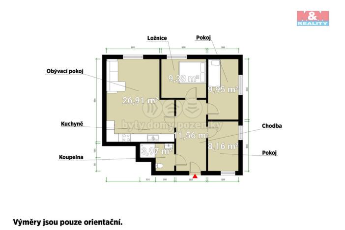 Pronájem bytu 4+kk, Plzeň - Lhota, Kolem Zahrad, 68 m2