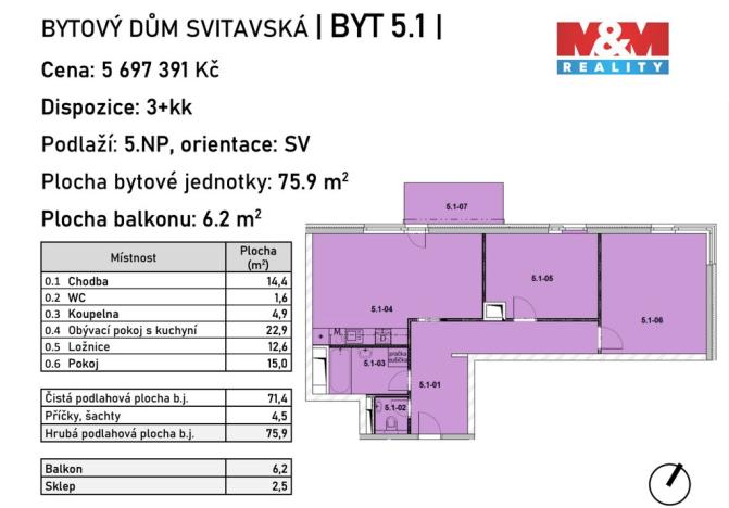 Prodej bytu 3+kk, Svitavy - Lány, Svitavská, 71 m2