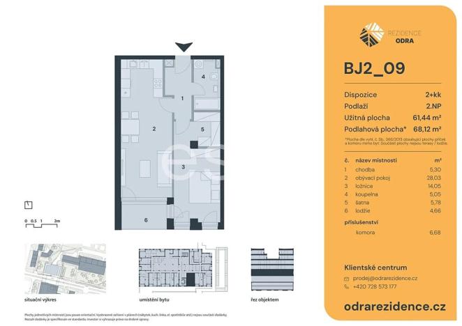 Prodej bytu 2+kk, Praha - Bohnice, Lodžská, 66 m2