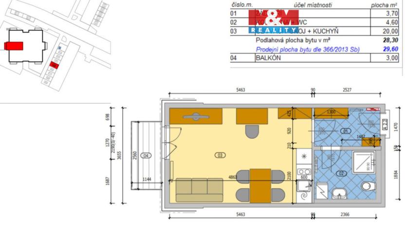 Prodej bytu 1+kk, Dačice - Dačice V, U Stadionu, 30 m2
