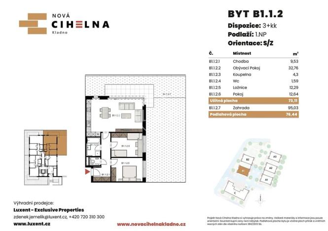 Prodej bytu 3+kk, Kladno, 73 m2