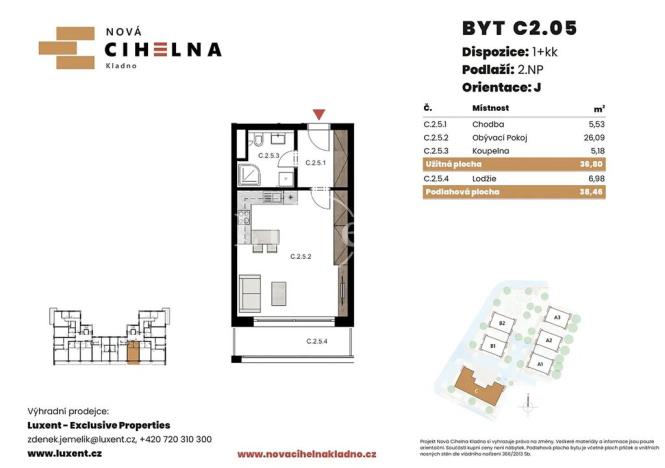 Prodej bytu 1+kk, Kladno, 37 m2