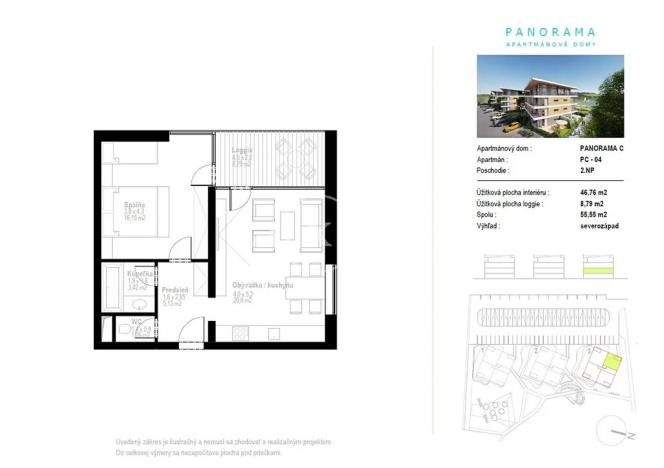 Prodej bytu 2+kk, Bobrovník, Slovensko, 56 m2