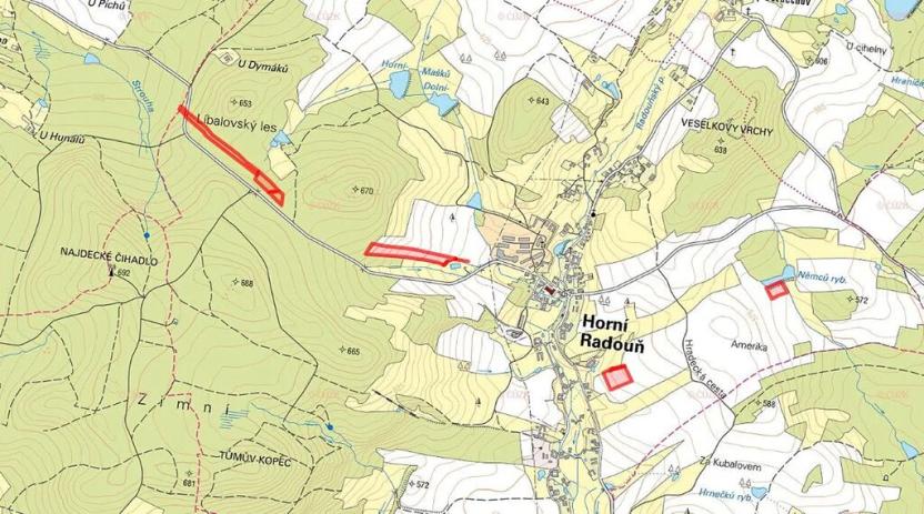 Prodej pole, Horní Radouň, 62445 m2