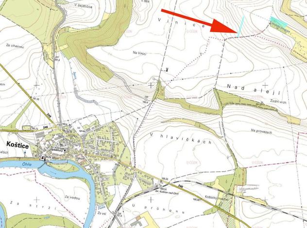 Prodej podílu pole, Koštice, 440 m2
