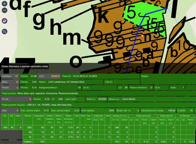 Prodej lesa, Horní Němčí, 4589 m2
