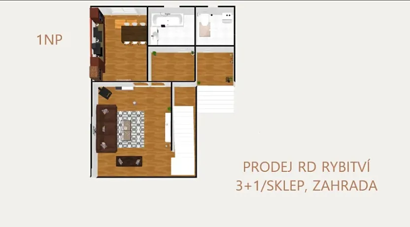 Prodej rodinného domu, Rybitví, Bezručova, 100 m2